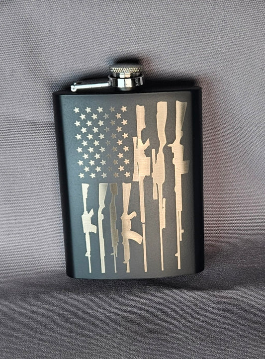 8oz Stainless Steel Hip Flask – Flag Rifles