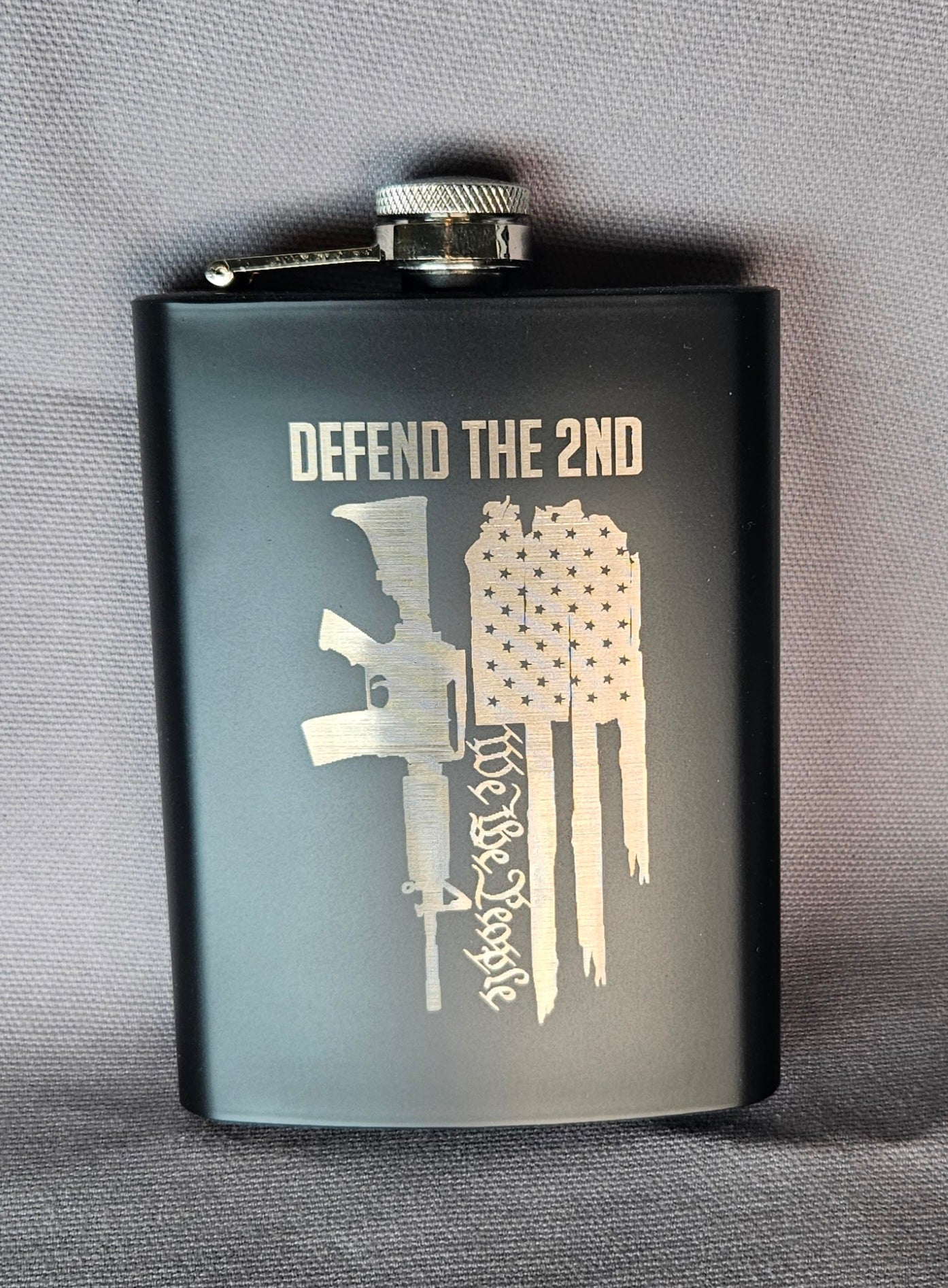 8oz Stainless Steel Hip Flask – Defend The 2nd