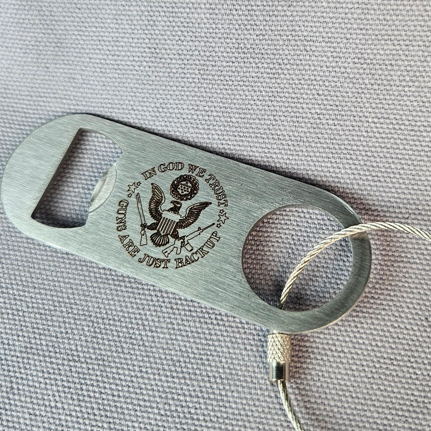 Bottle Opener Keychain - In God We Trust Circle